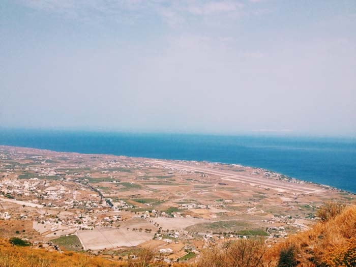 View of Santorini coastline.